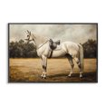 thumbnail image 1 of Stupell Industries Rustic Lodge White Mare with Saddle Black Framed Giclee Art, 24 x 16, by Petals Prints Design, 1 of 8