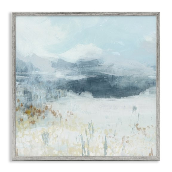 Stupell Industries White Mesa Landscape Abstract Painting Gray Framed Art Print Wall Art, 12 x 12