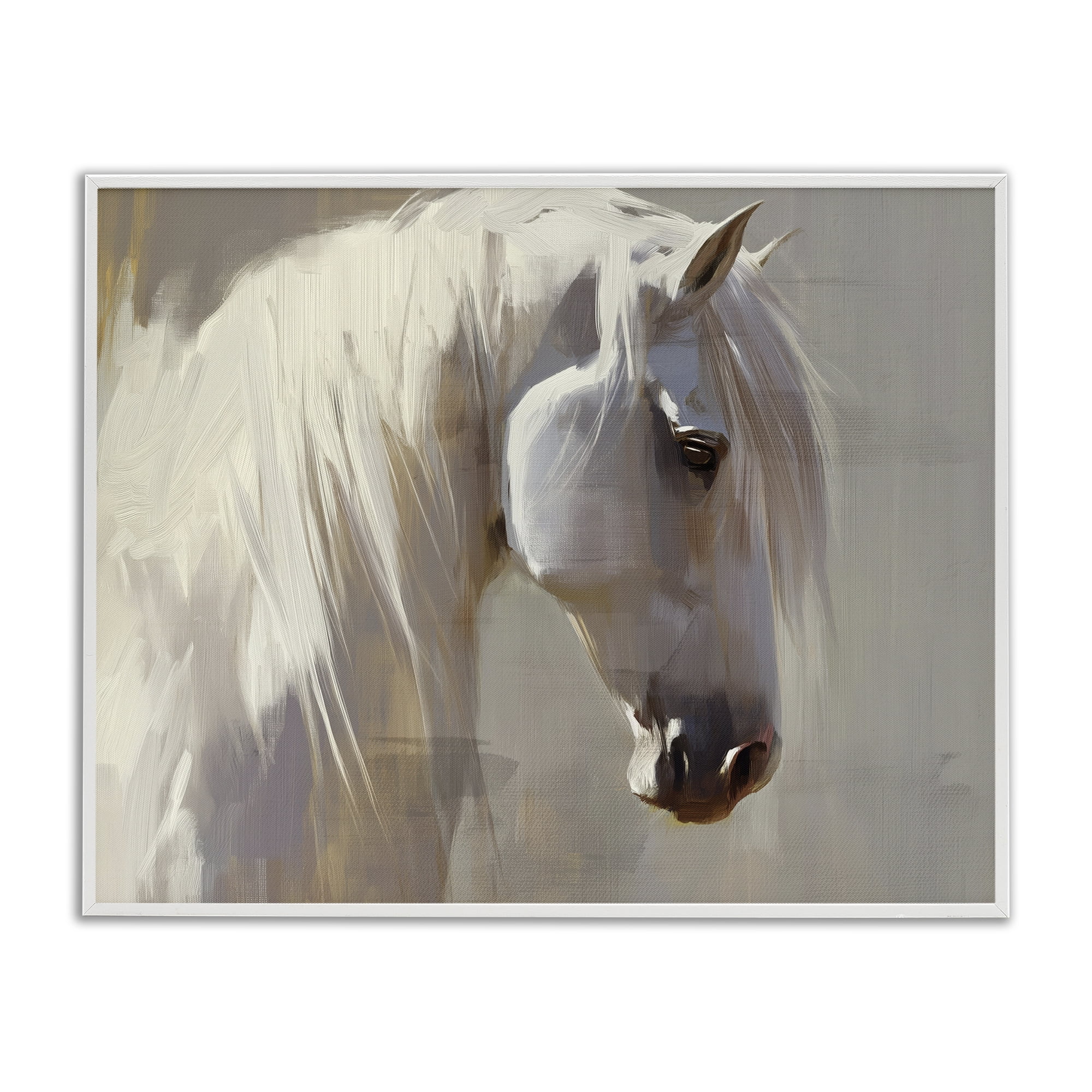 Stupell Industries White Moon Horse White Framed Giclee Art, design by Svetlana Aleynikova