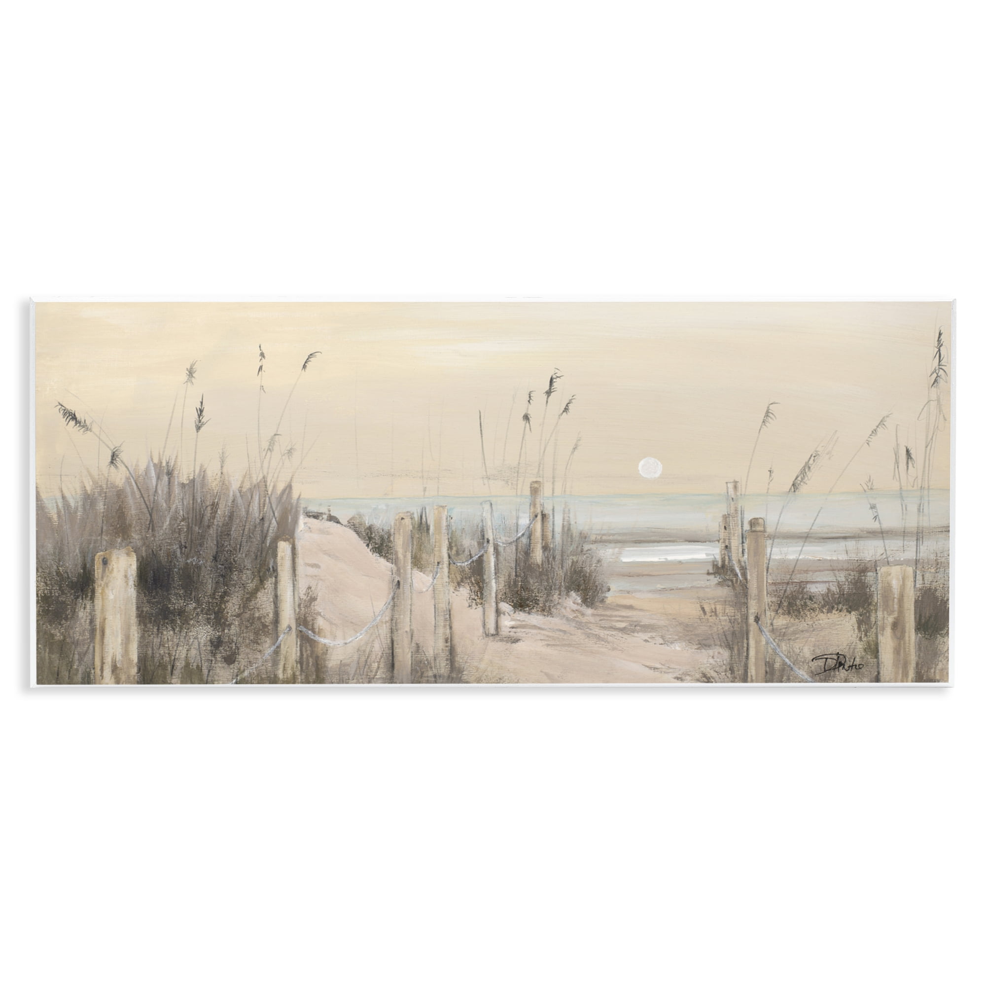 Stupell Industries White Moon Over Ocean Wall Plaque Art, design by Patricia Pinto