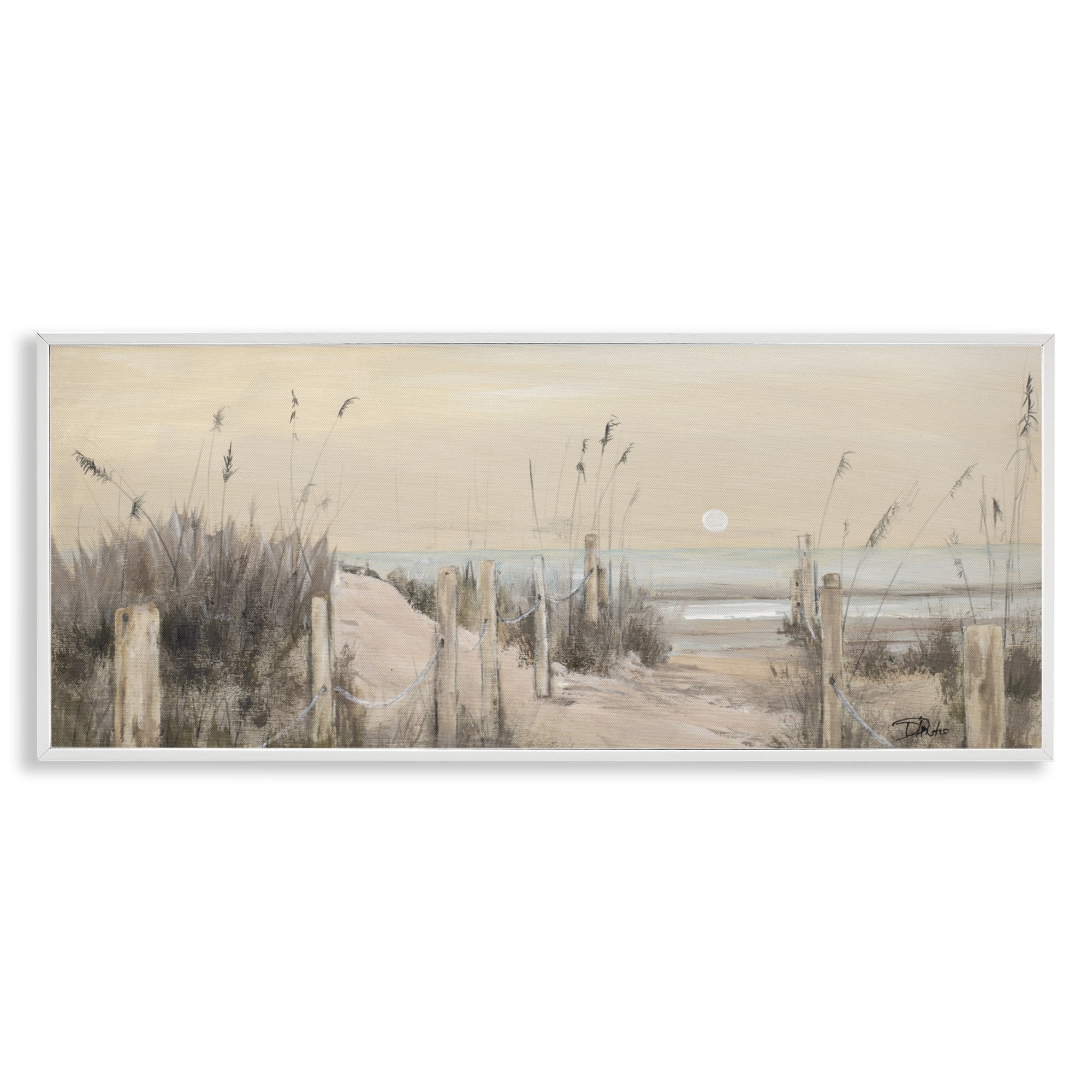 Stupell Industries White Moon Over Ocean White Framed Giclee Art, design by Patricia Pinto