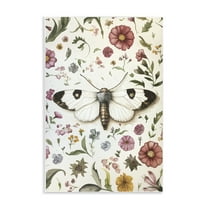 Stupell Industries White Moth & Botanicals Floral Painting Unframed Art Print Wall Art, 10 x 15