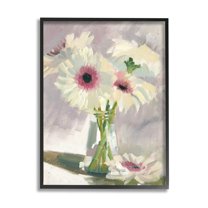 Stupell Industries White Mums Painting Botanical & Floral Painting Black Framed Art Print Wall Art, 11 x 14