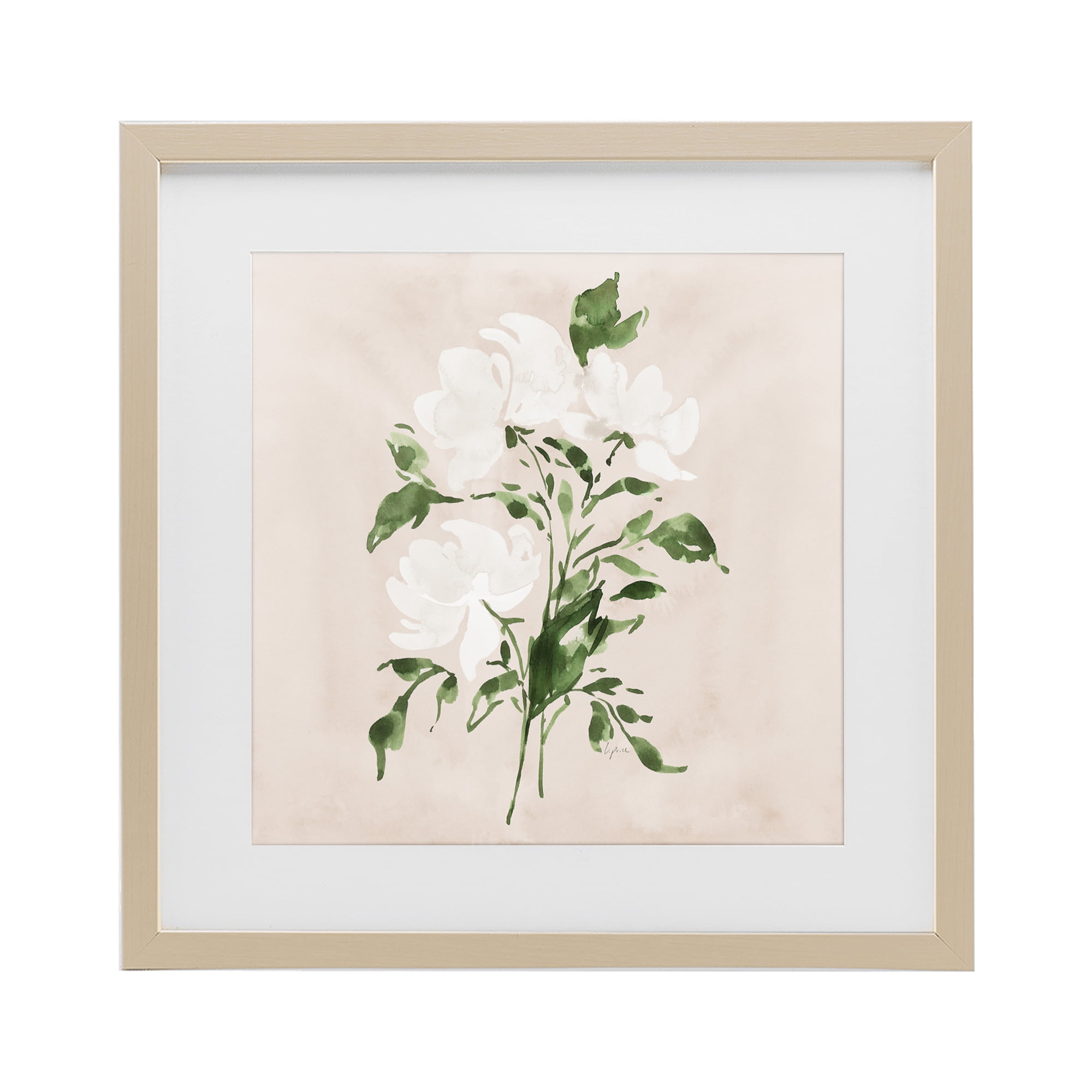 Stupell Industries White On Tan Blossom Birch Framed Print Under Glass, design by Lucille Price