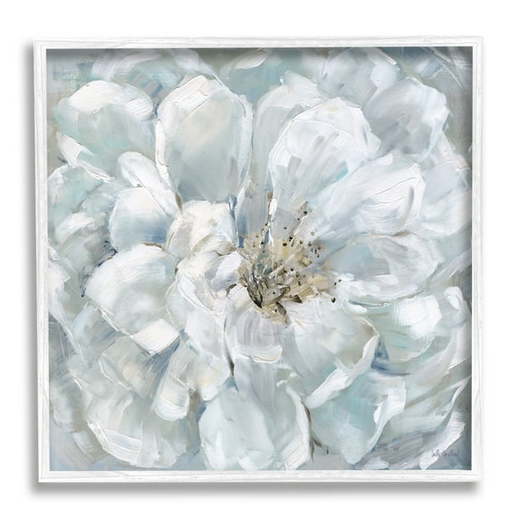Stupell Industries White Painted Blossom Botanical & Floral Painting White Framed Art Print Wall Art, 24 x 24