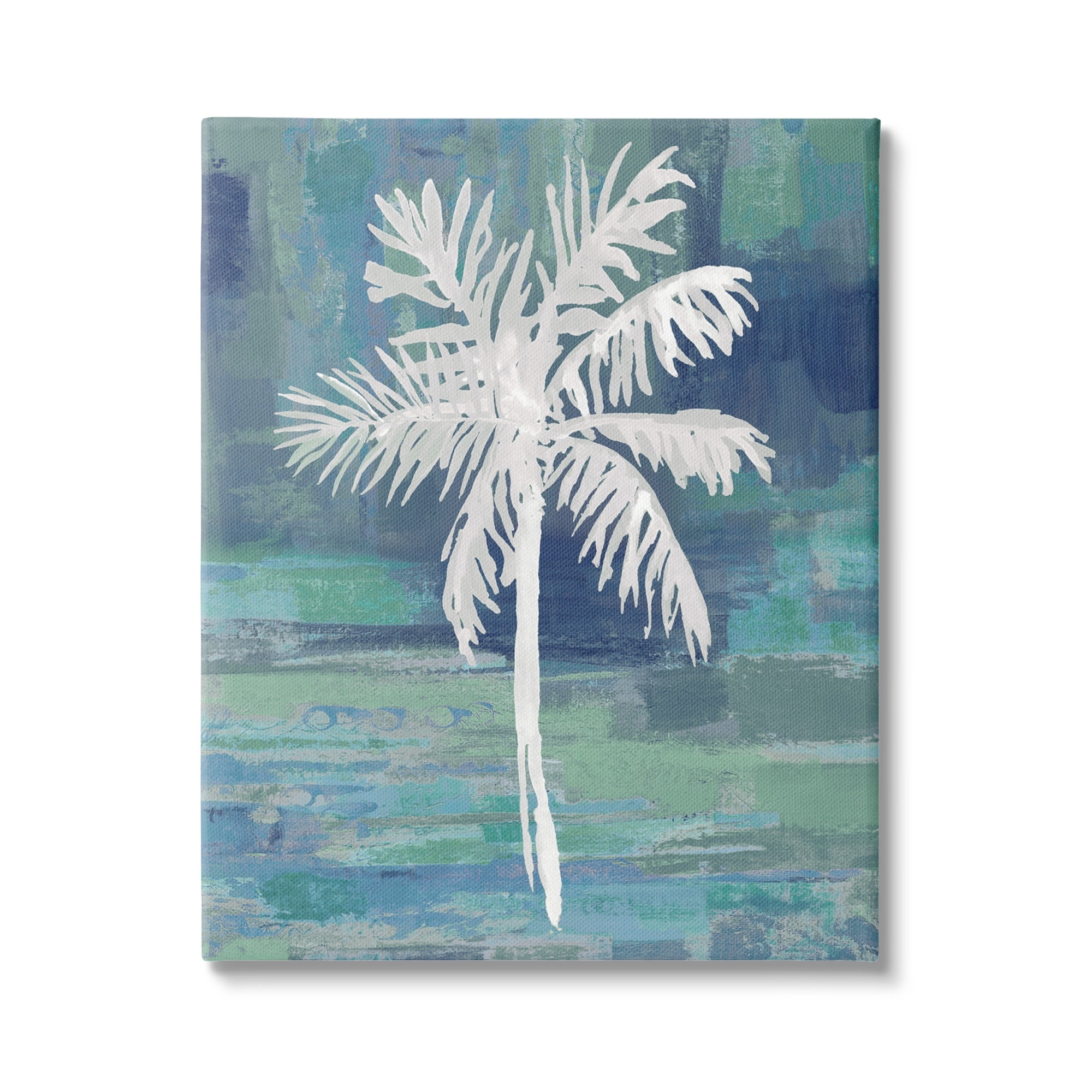 Stupell Industries White Palm Tree Leaves Abstract Green Background Canvas Wall Art, 30 x 40, Design by Kristen Dew