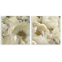 Stupell Industries White Peonies Serenity Floral & Botanical Painting Unframed Art Print Wall Art, 12 x 12, Set of 2