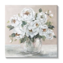 Stupell Industries White Peony Bouquet Painting Botanical & Floral Painting Gallery Wrapped Canvas Print Wall Art