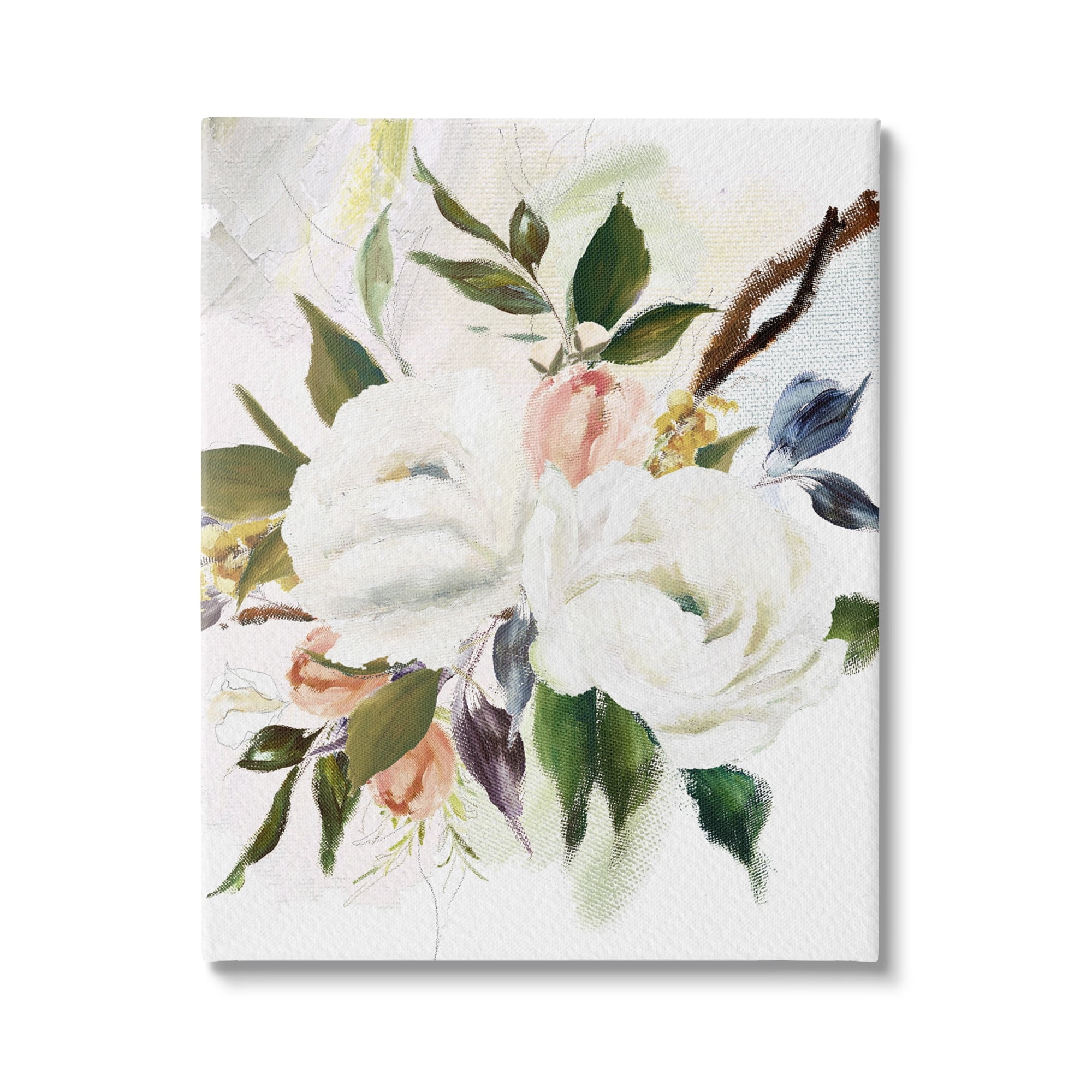Stupell Industries White Pink Mixed Flower Buds Blooming Classic Painting Canvas Wall Art, 16 x 20, Design by Amy Brinkman