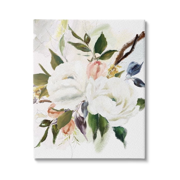 Stupell Industries White Pink Mixed Flower Buds Blooming Classic Painting Canvas Wall Art, 16 x 20, Design by Amy Brinkman