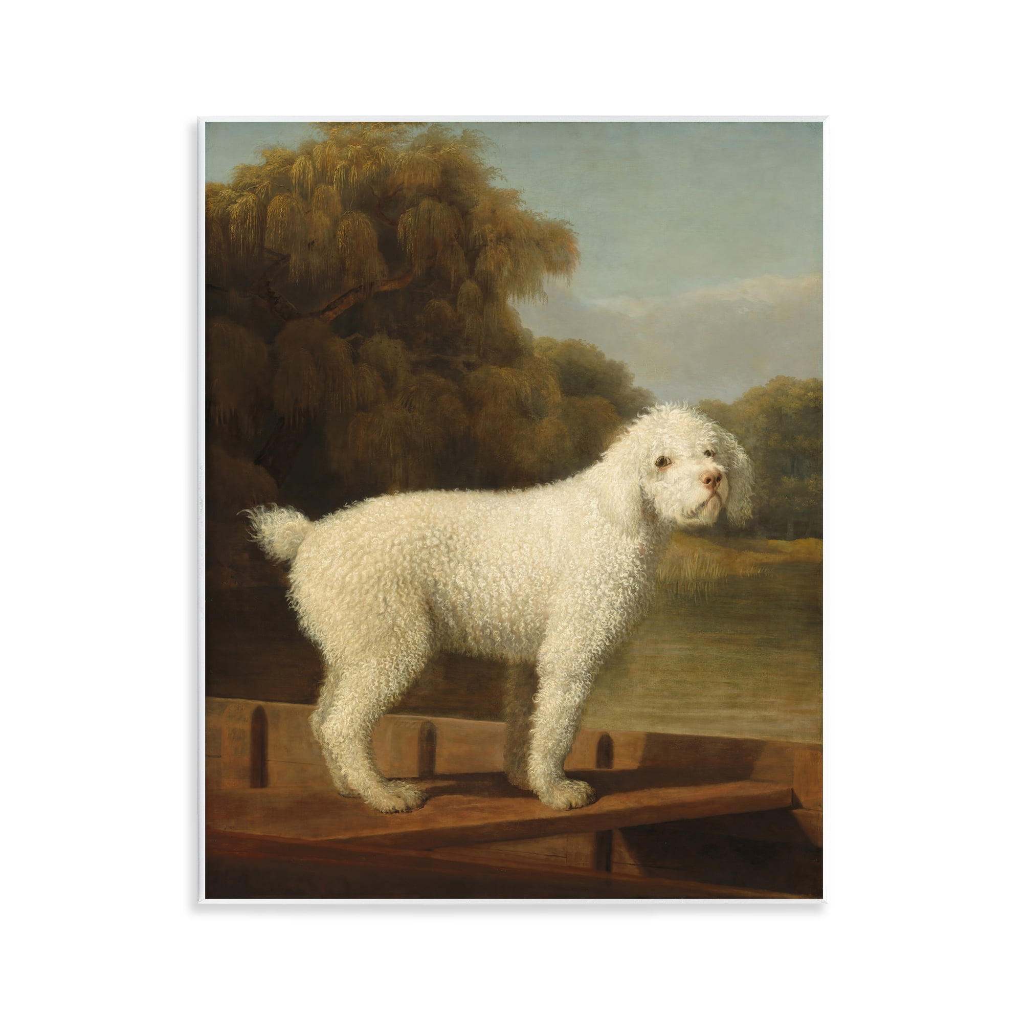 Stupell Industries White Poodle in a Punt Wall Plaque Art, design by Tina LeCour