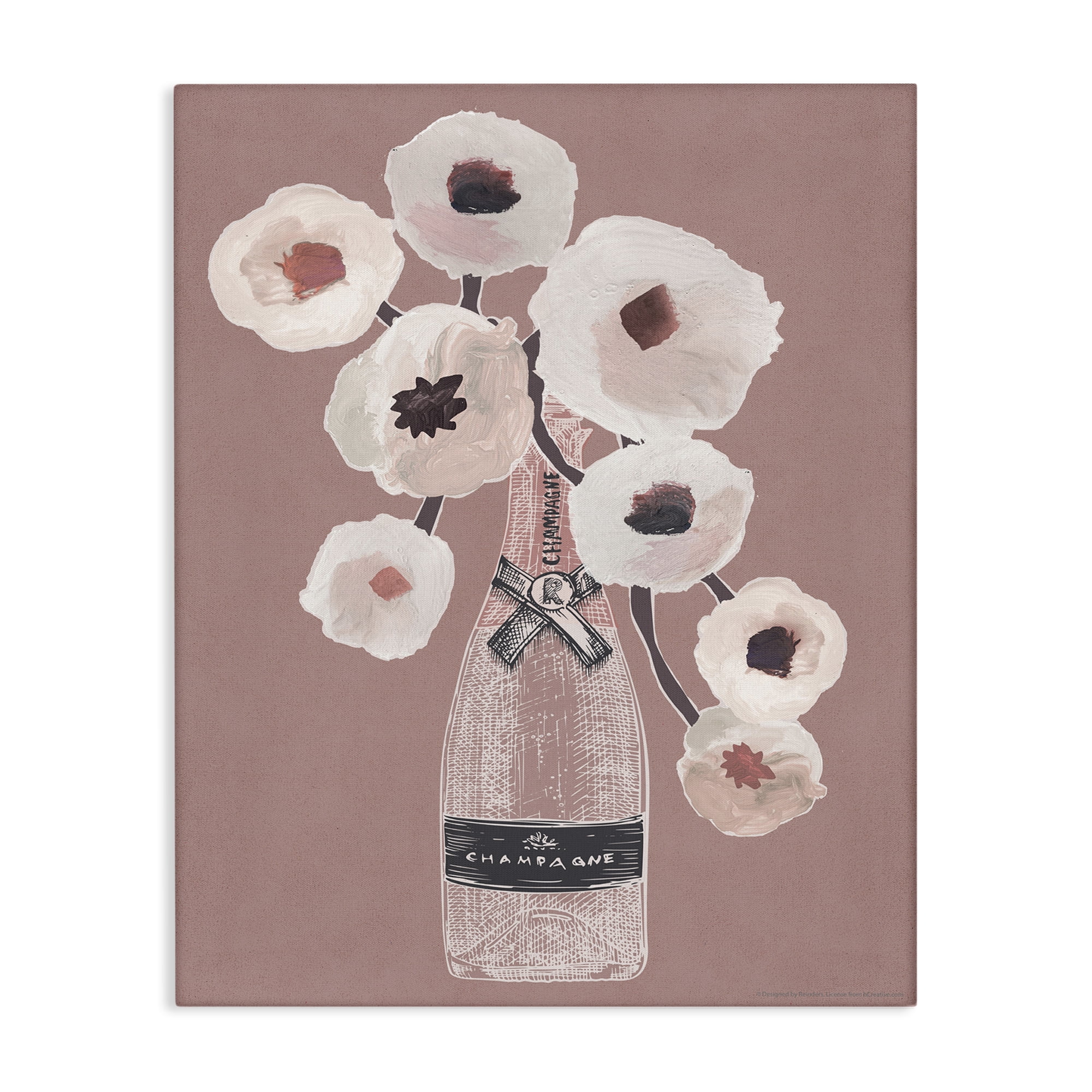 Stupell Industries White Poppies Champagne Plants & Flowers Painting Wrapped Canvas Art Print Wall Art, 24 x 30
