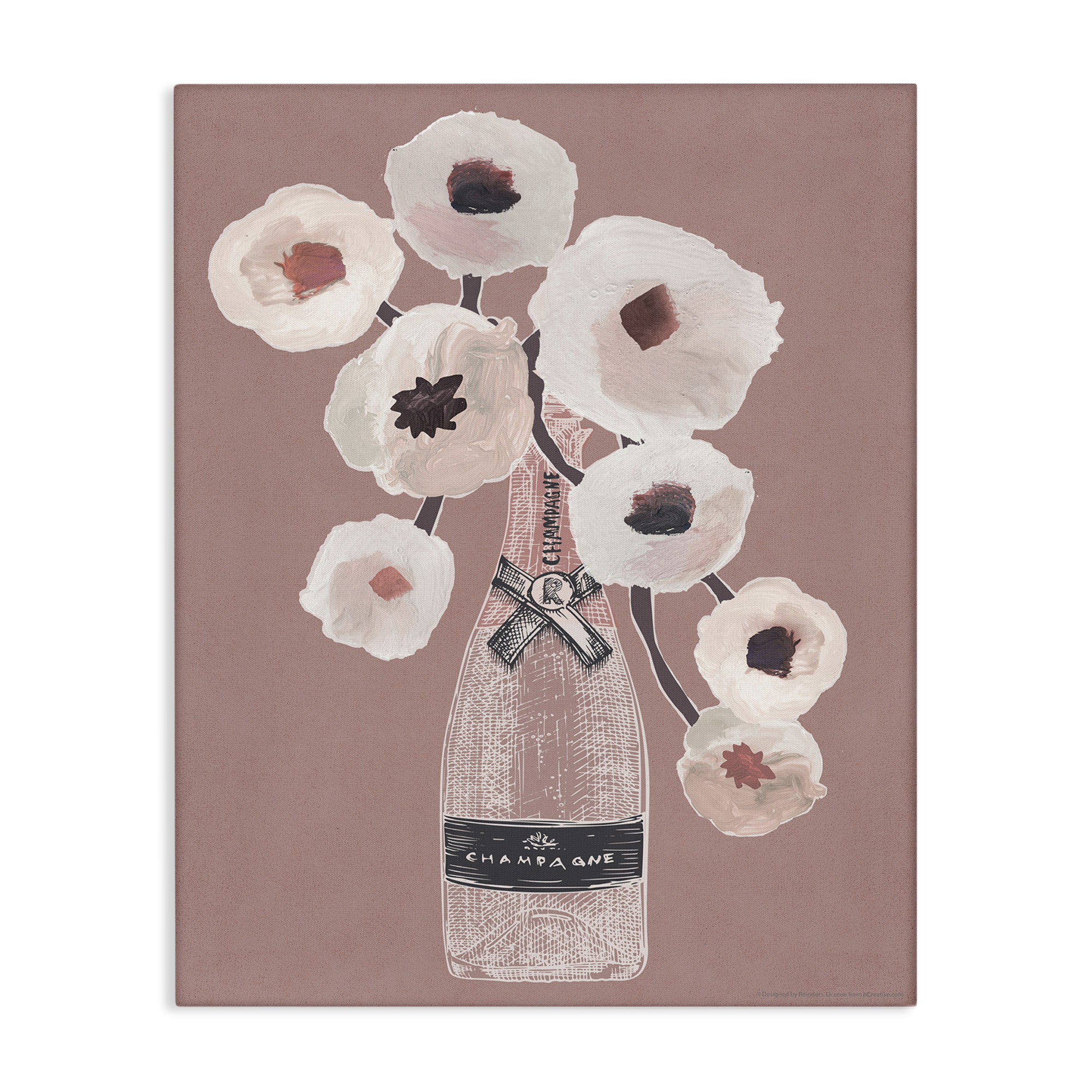 Stupell Industries White Poppies Champagne Plants & Flowers Painting Wrapped Canvas Art Print Wall Art, 30 x 40