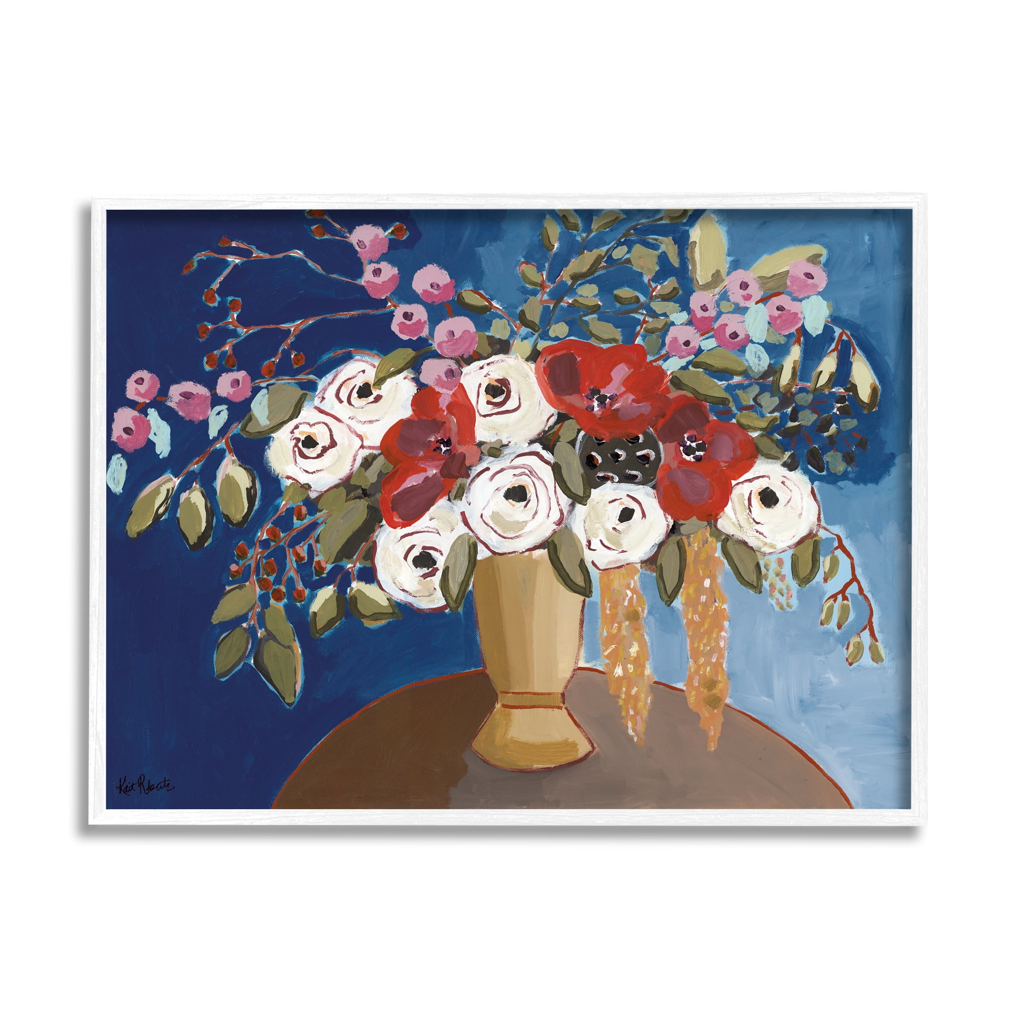 Stupell Industries White Poppies Floral Arrangement Abstract Flower Still Life,14 x 11, Design by Kait Roberts