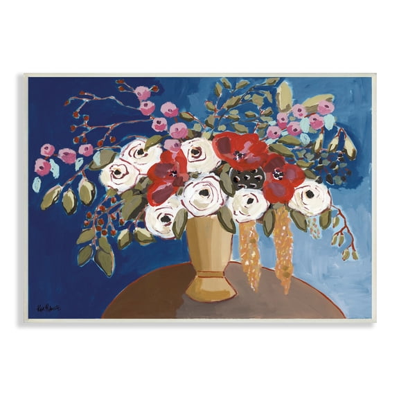 Stupell Industries White Poppies Floral Arrangement Abstract Flower Still Life,15 x 10, Design by Kait Roberts