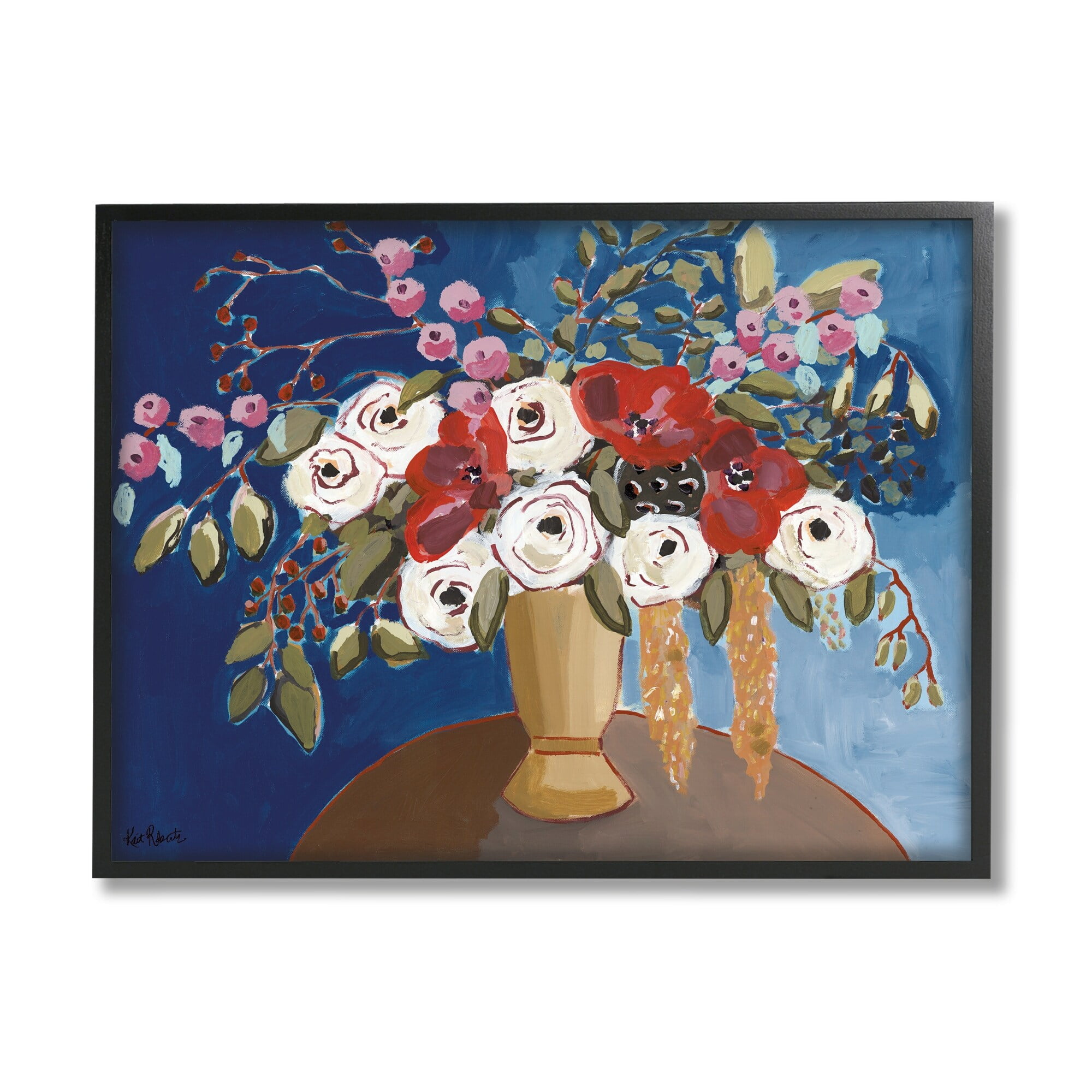 Stupell Industries White Poppies Floral Arrangement Abstract Flower Still Life,20 x 16, Design by Kait Roberts
