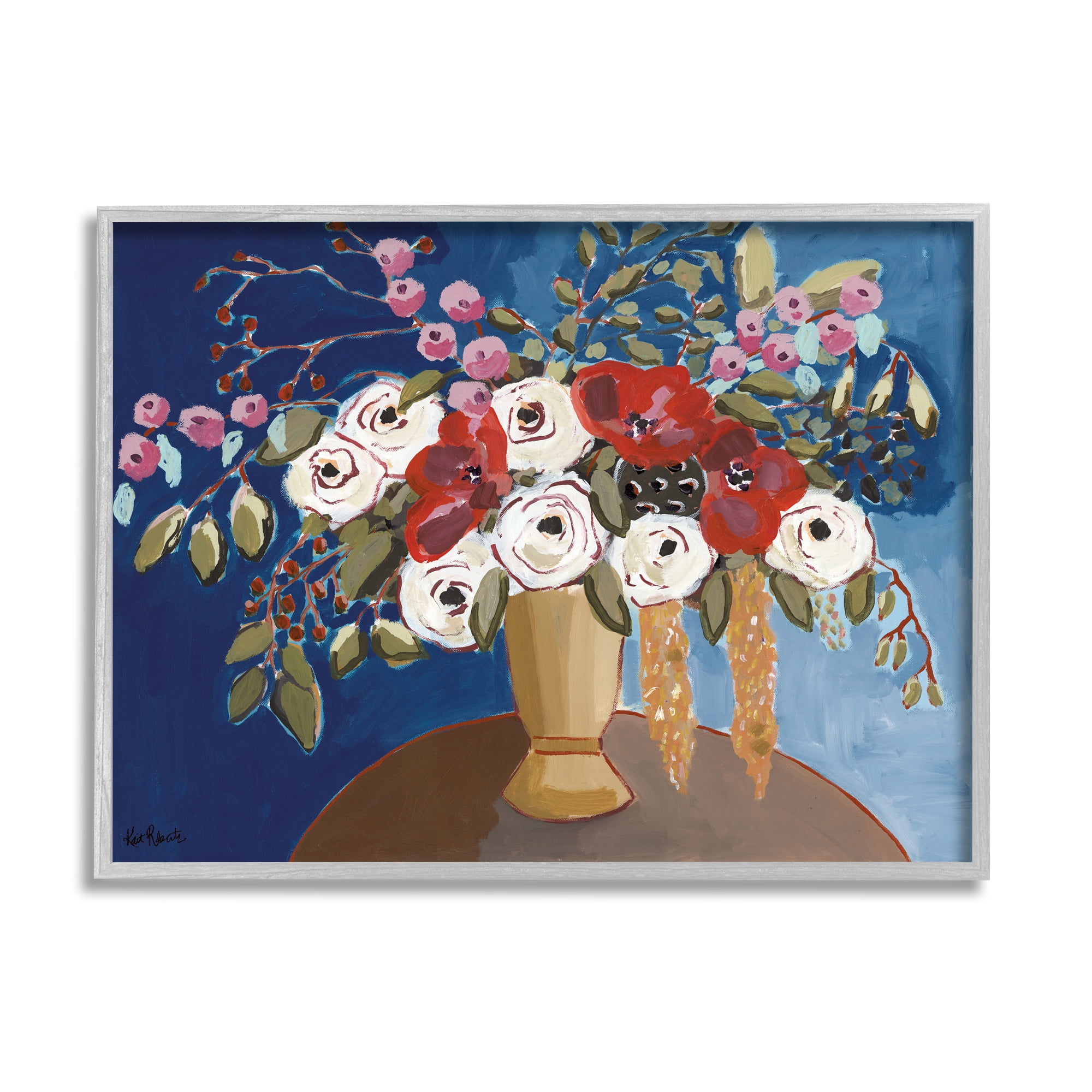 Stupell Industries White Poppies Floral Arrangement Abstract Flower Still Life,30 x 24, Design by Kait Roberts