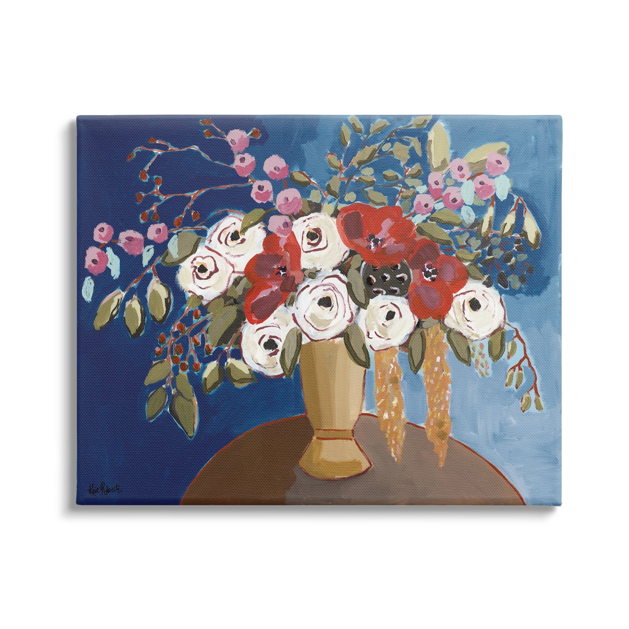 Stupell Industries White Poppies Floral Arrangement Abstract Flower Still Life,48 x 36, Design by Kait Roberts