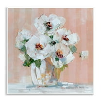 Stupell Industries White Poppies on Pink Botanical & Floral Painting Unframed Art Print Wall Art, 12 x 12