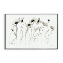 Stupell Industries White Poppy Sprigs Botanical & Floral Painting Black Framed Art Print Wall Art, 18 x 12