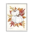 thumbnail image 1 of Stupell Industries White Pumpkins Stacked Red Orange Autumn Leaves, 11 x 14,Design by Sarah baker, 1 of 5