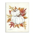 thumbnail image 1 of Stupell Industries White Pumpkins Stacked Red Orange Autumn Leaves, 13 x 19,Design by Sarah baker, 1 of 5