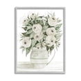 thumbnail image 1 of Stupell Industries White Ranunculus Blossoms Flower Vase Painting Gray Framed Art Print Wall Art, Design by Cindy Jacobs, 1 of 7