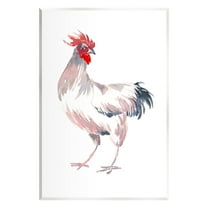Stupell Industries White Rooster Portrait Animals & Insects Painting Unframed Art Print Wall Art, 10 x 15