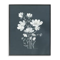 Stupell Industries White Simple Florals Plants & Flowers Painting Black Framed Art Print Wall Art, 11 x 14