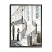 Stupell Industries White Staircase Architecture Travel & Places Painting Black Framed Art Print Wall Art, 11 x 14