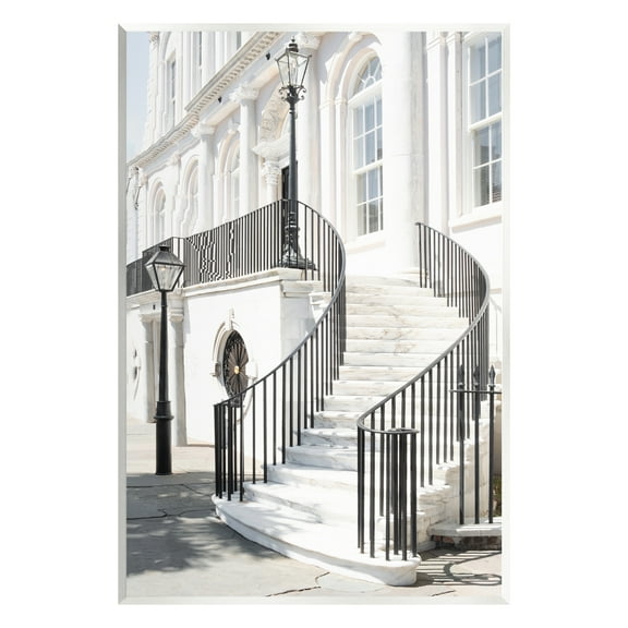 Stupell Industries White Staircase Architecture Travel & Places Painting Unframed Art Print Wall Art, 10 x 15