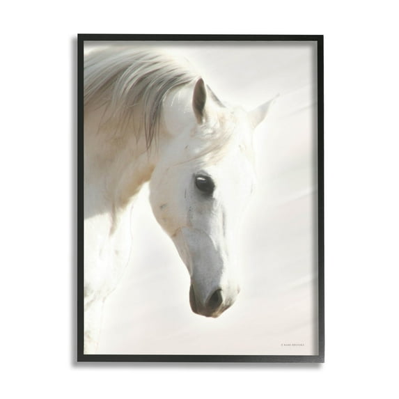 Stupell Industries White Stallion Portrait Minimal Southwestern Horse Design by Kari Brooks
