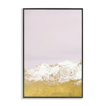 Stupell Industries White Tipped Mountains on Pink Landscape & Nature Painting Black Framed Art Print Wall Art, 12 x 18