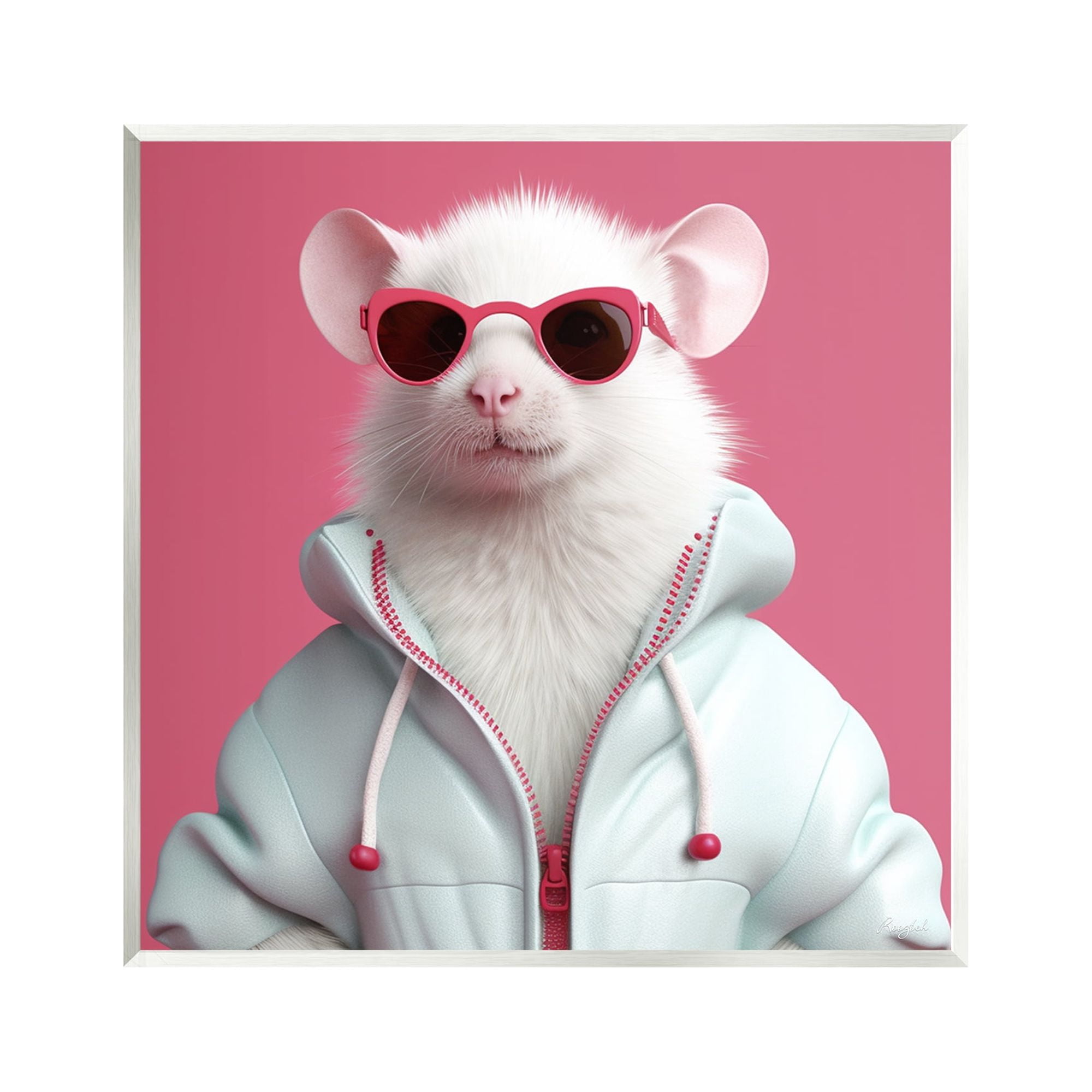 Stupell Industries White Trendy Mouse Animals & Insects Painting Unframed Art Print Wall Art, 12 x 12