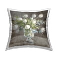 thumbnail image 1 of Stupell Industries White Tulips Traditional Bouquet Square Decorative Printed Throw Pillow, 18 x 18, 1 of 6