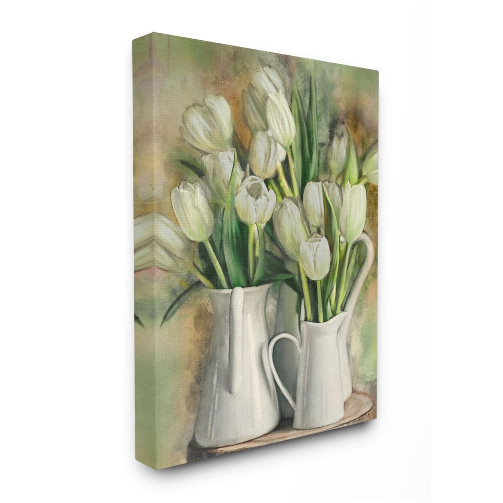 Stupell Industries White Tulips in Charming Country Pitchers Designed by Ziwei Li