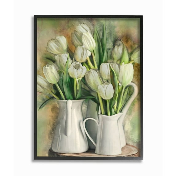 Stupell Industries White Tulips in Charming Country Pitchers Designed by Ziwei Li