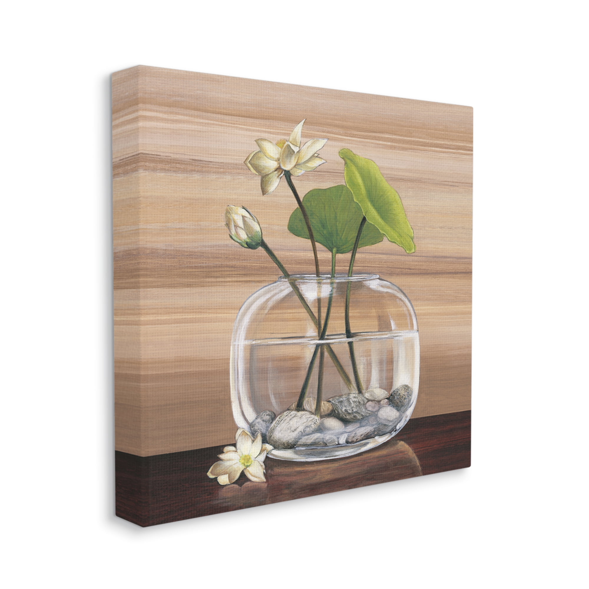 Stupell Industries White Water Lilies and Lilypad In Vase Still-Life, 30 x 30, Designed by Yuki Ross