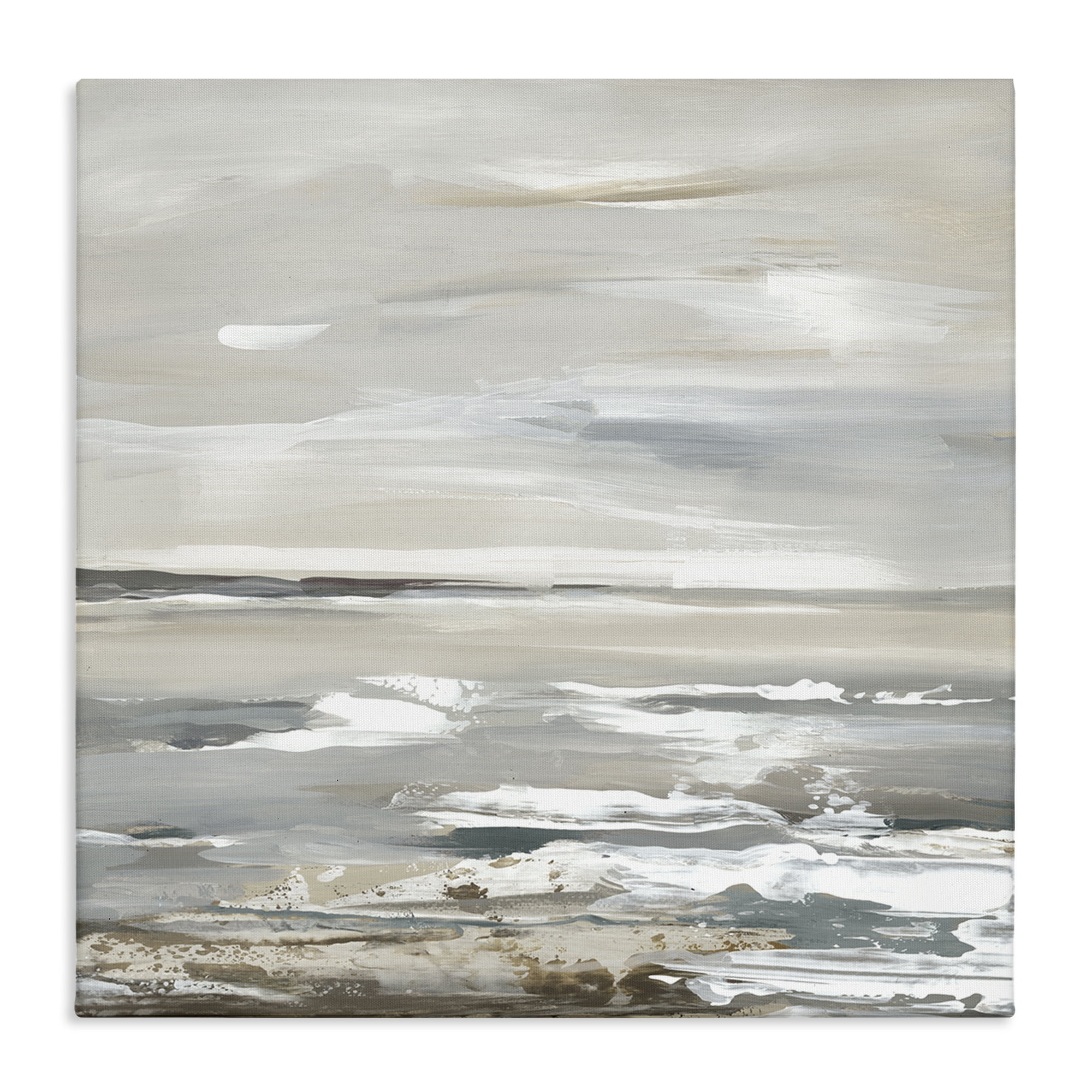 Stupell Industries White Waves Impression Landscape & Nature Painting Wrapped Canvas Art Print Wall Art, 36 x 36