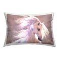 thumbnail image 1 of Stupell Industries White Windblown Stallion Decorative Printed Throw Pillow, 14 x 20, 1 of 5