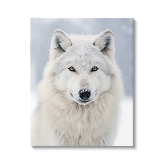 Stupell Industries White Wolf in Snow Animals & Insects Photography Gallery Wrapped Canvas Art Print Wall Art, 24 x 30