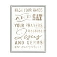 thumbnail image 1 of Stupell Industries White Wood Look Jesus And Germs Are Everywhere Wash Your Hands Sign, 24 x 30,Design by Cindy Jacobs, 1 of 8