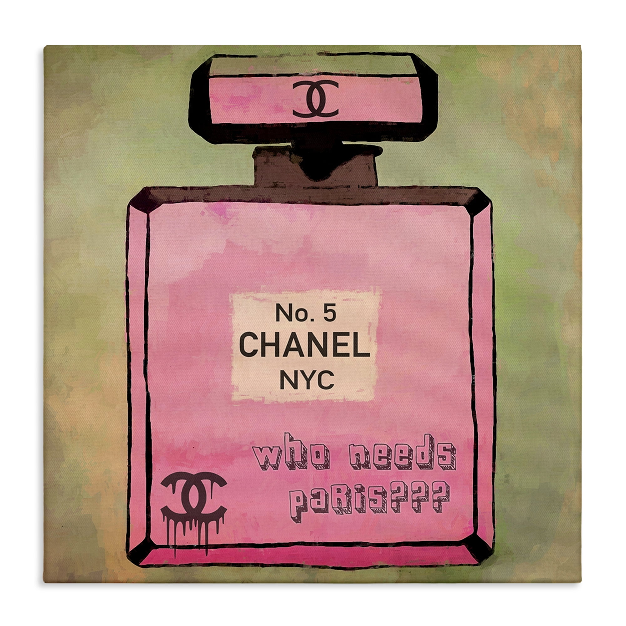 Stupell Industries Who Needs Paris Glam Perfume Fashion Painting Wrapped Canvas Art Print Wall Art, 36 x 36