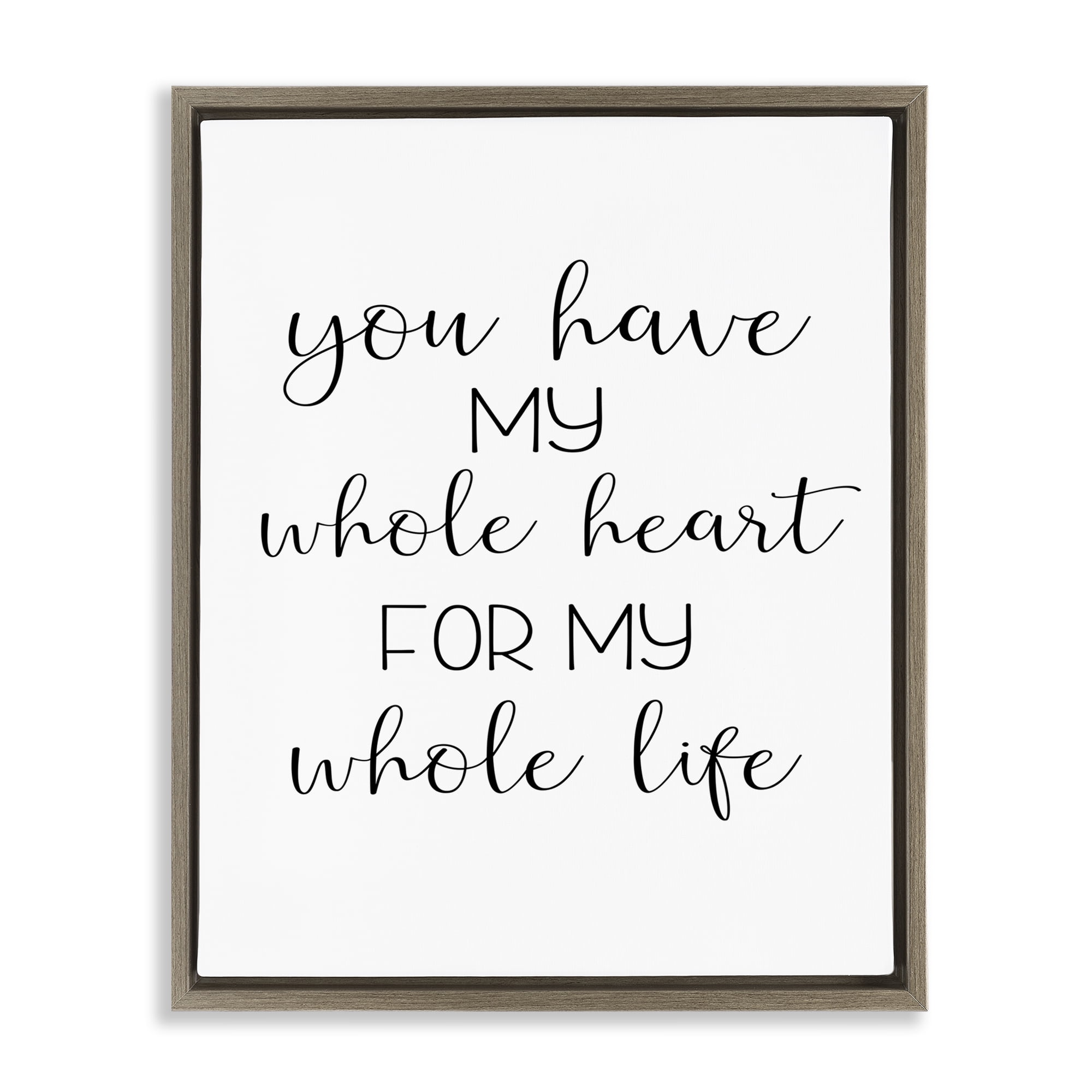 Stupell Industries Whole Heart For Life Text & Numbers Painting Brown ...