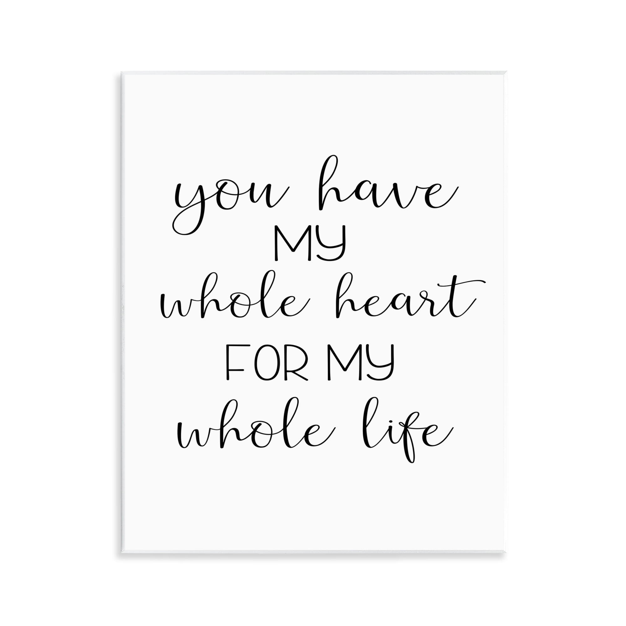 Stupell Industries Whole Heart For Life Text & Numbers Painting Unframed Art Print Wall Art, 11 x 14
