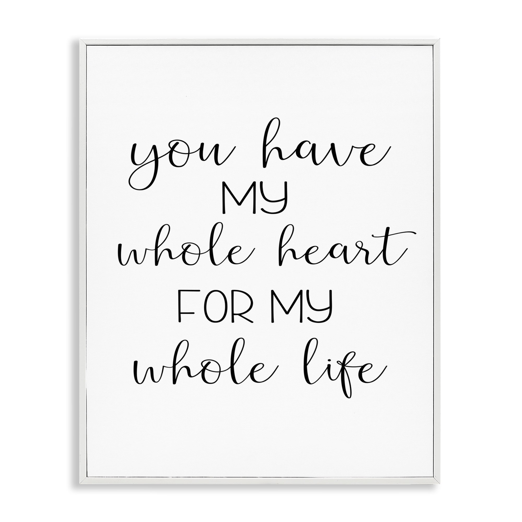 Stupell Industries Whole Heart For Life Text & Numbers Painting White Framed Art Print Wall Art, 11 x 14