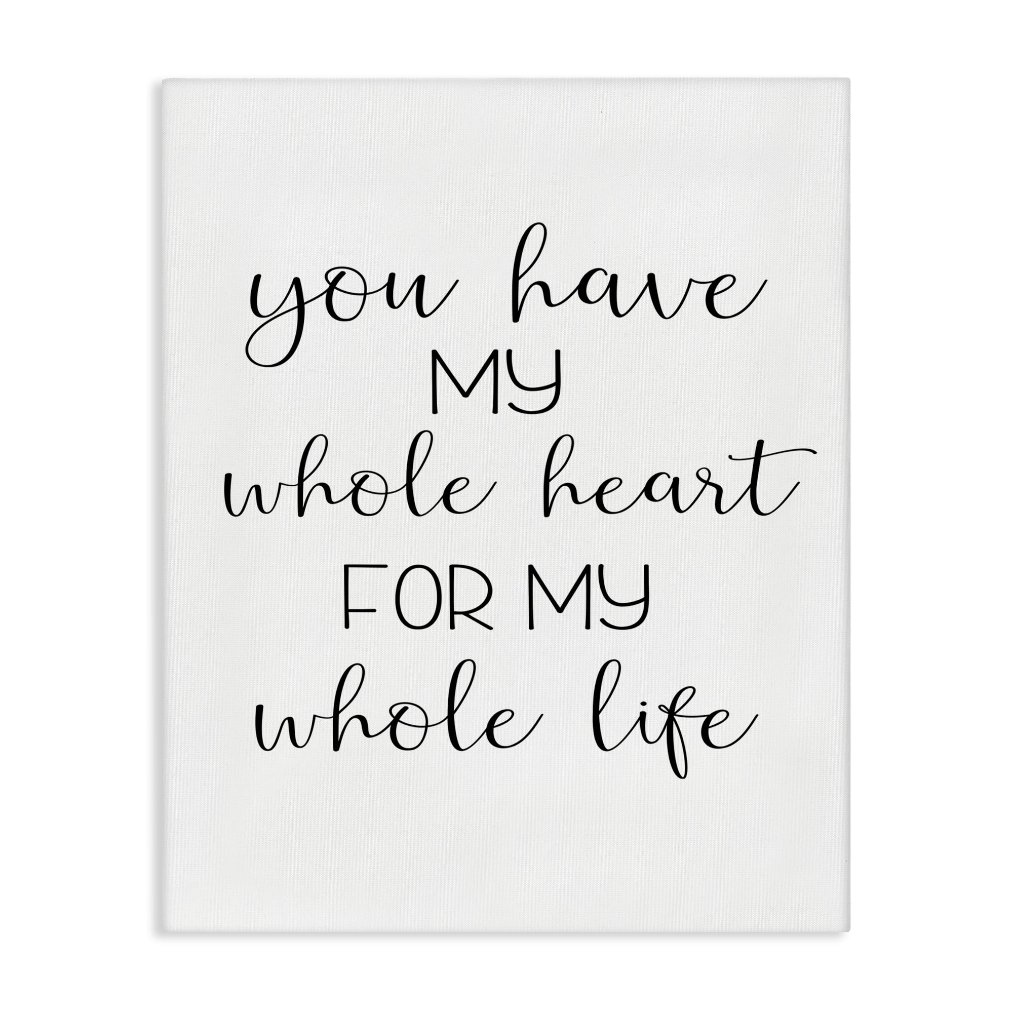 Stupell Industries Whole Heart For Life Text & Numbers Painting Wrapped Canvas Art Print Wall Art, 36 x 48