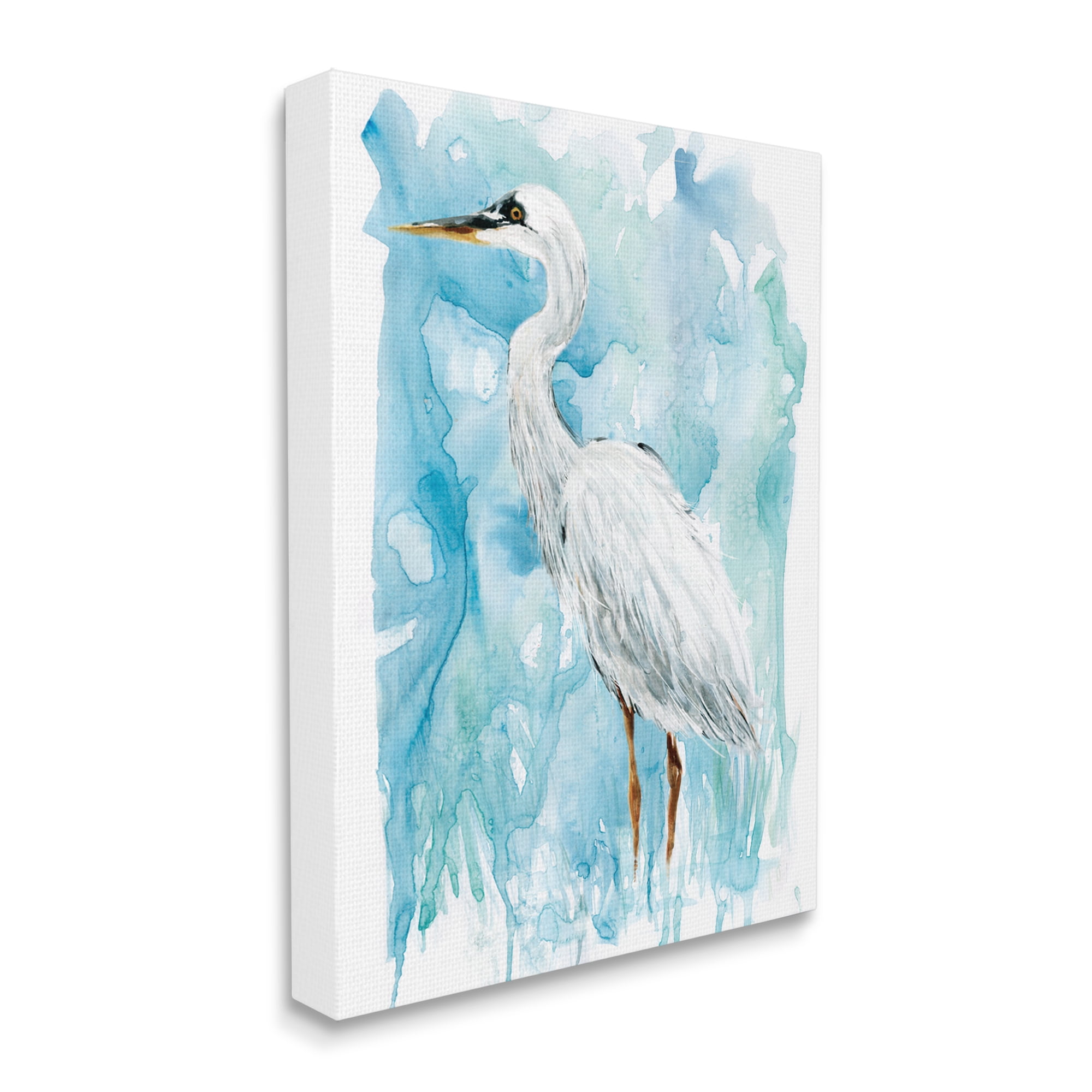 Stupell Industries Whooping Crane Solemn Still Life Blue Marsh Water, 36 x 48, Design by Carol Robinson