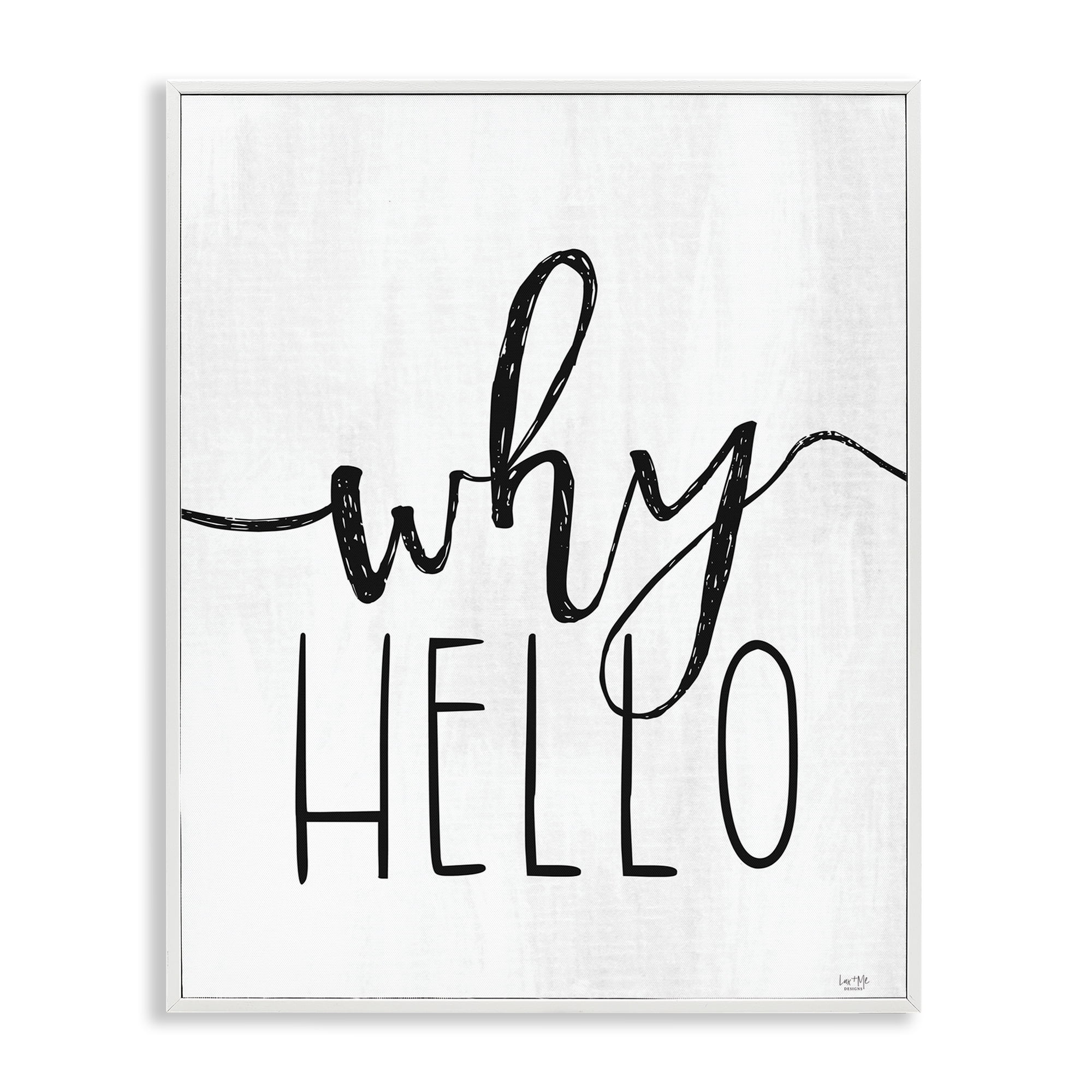 Stupell Industries Why Hello Typography White Framed Giclee Art, design by Lux + Me Designs