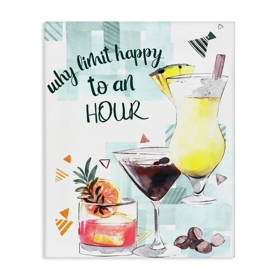 Stupell Industries Why Limit Happy To An Hour Canvas Wall Art design by Femvisionary, 40 x 30